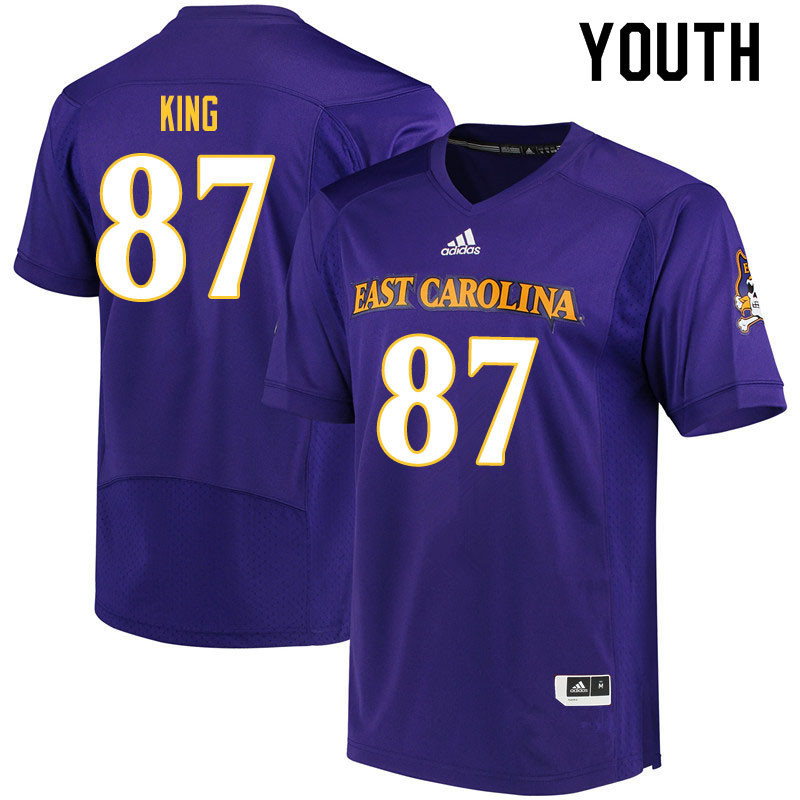 Youth #87 Kerry King ECU Pirates College Football Jerseys Sale-Purple - Click Image to Close